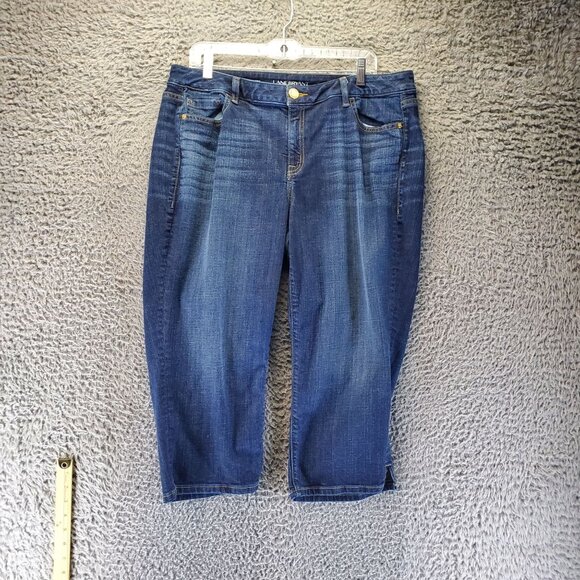 Lane Bryant Jeans Womens Size 16 Blue Denim Stretch Capri Classic Fit - Picture 1 of 13